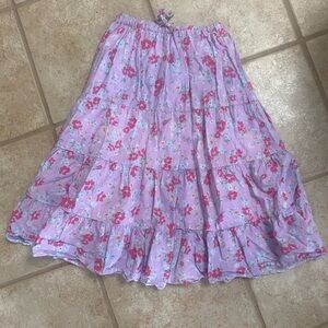 CeCe Floral Lavender A-Line Skirt